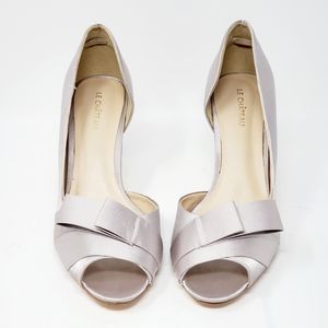 Le Chateau Satin Peep Toe Half d'Orsay Pump